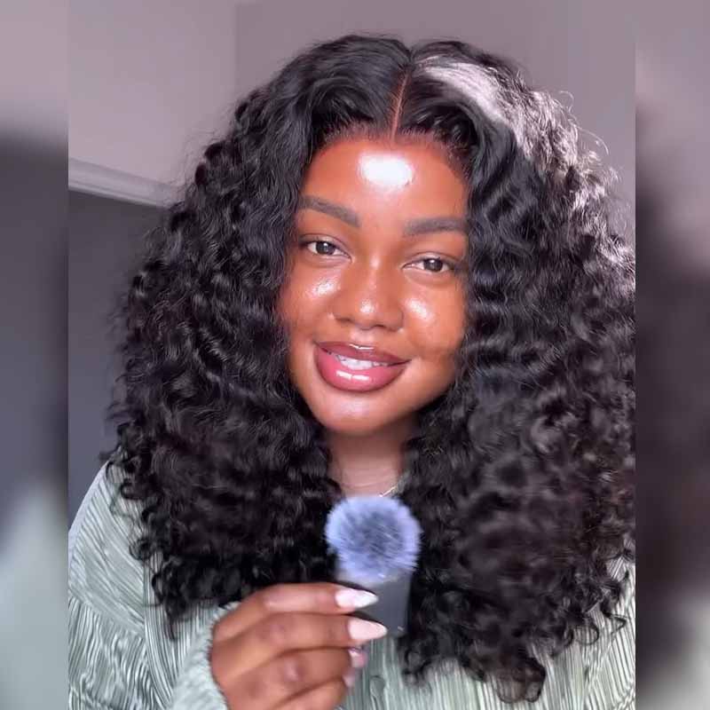 SWAY Tight Coily Kinky Curly Short Bob 13x4 Lace Frontal Human Hair Wigs