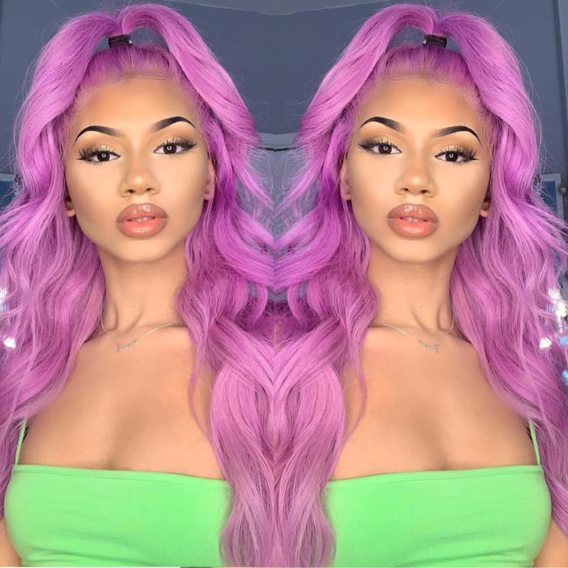 SWAY Vibrant Bubblegum Cotton Candy Fuchsia Pink 13x4 Lace Front Human Hair Wig
