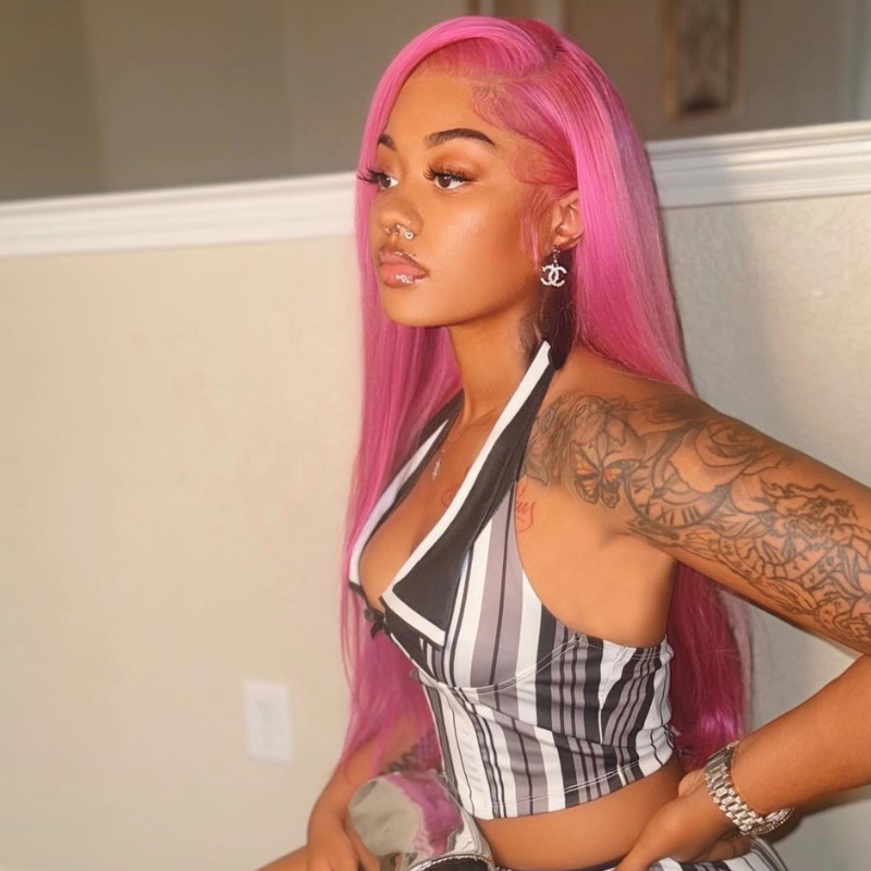 SWAY Vibrant Magenta Purple Pink 13x4 Lace Front Human Hair Wigs