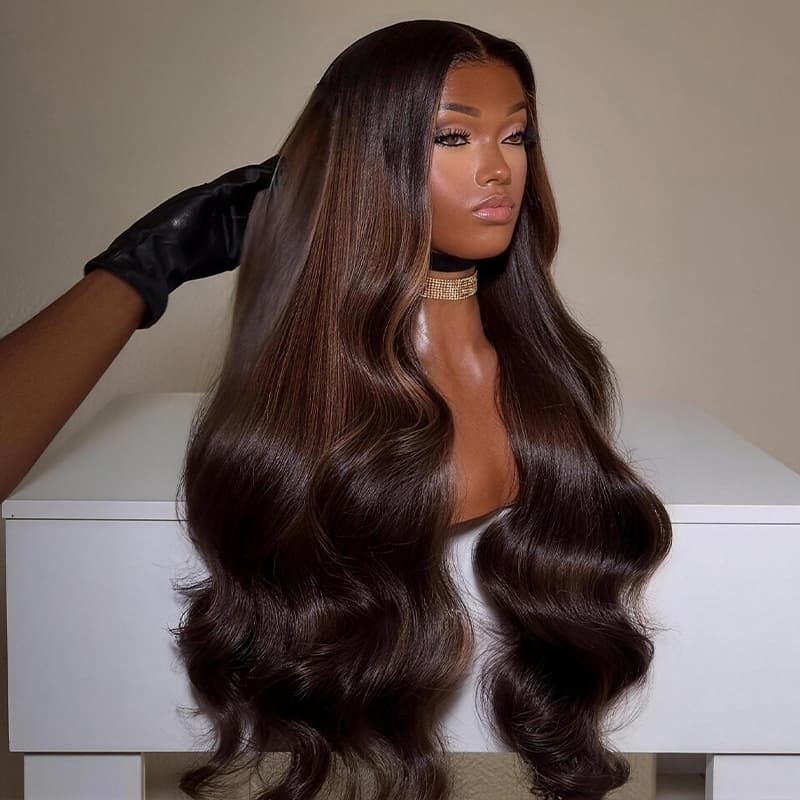 SWAY Vietnamese Brown Bone Straight 13x4 Lace Front Human Hair Wigs