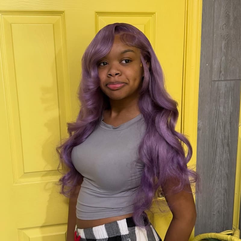 SWAY Violet Lavender Purple 13X4 Lace Front Human Hair Wigs 200 Density