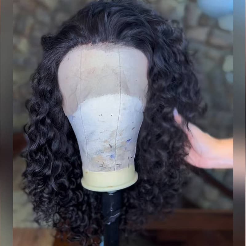 Pelucas de cabello humano Remy con encaje frontal de 13x4 y rizos sueltos de densidad 250-300 de SWAY 