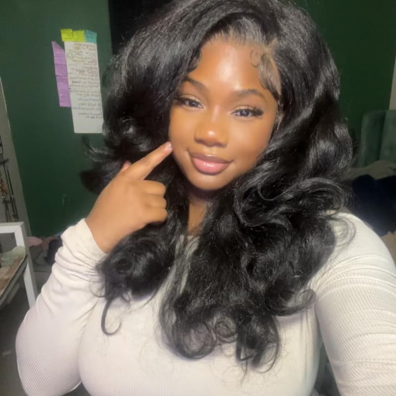 SWAY Yaki Natural Loose Wave 13x4 Lace Front Human Hair Wig 300 Density